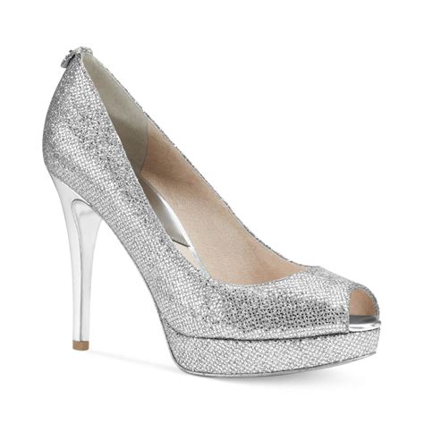 michael kors silver pump heels|michael kors high heels pumps.